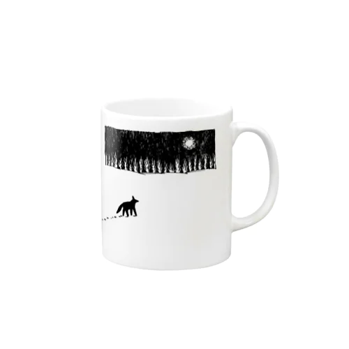 雪原の犬 Mug