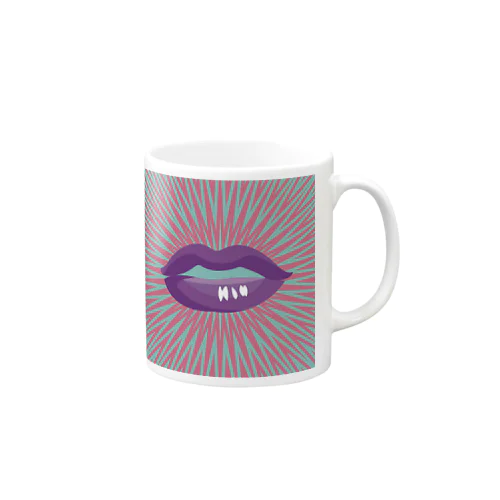 紫の唇 Mug