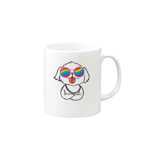 rainbow cool poodle マグカップ