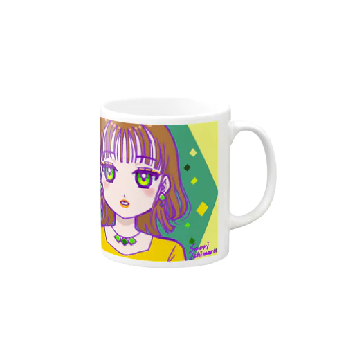 シースルーバングとゆるウェーブな女の子 Mug