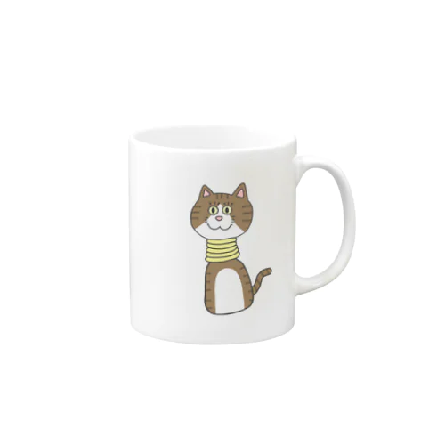 くびなが猫(虎白) Mug