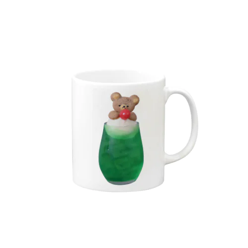 くまのクリームソーダ緑色 Mug