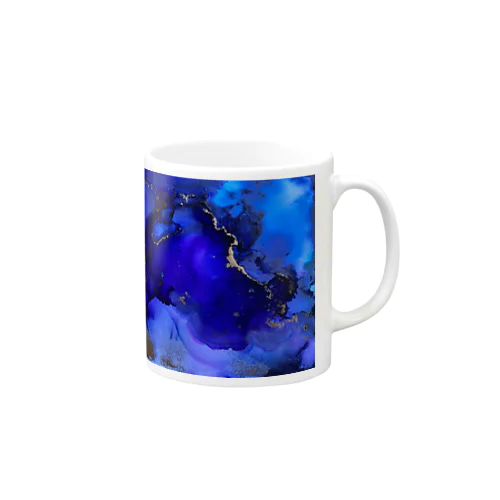 波と天然石 Mug