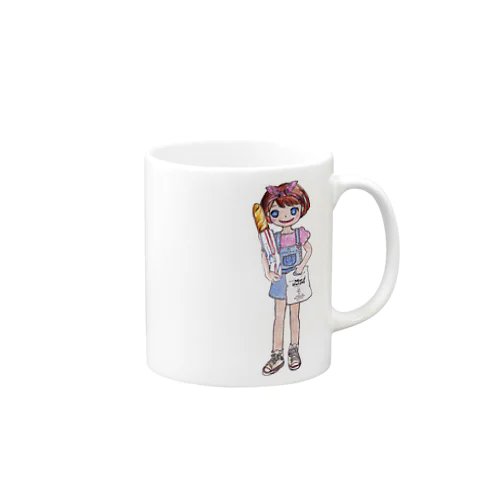 MMでお買い物をした女の子 머그컵