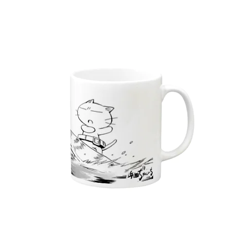 ねこガンマン(波のり) Mug