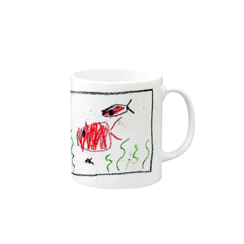 ぽよたろうの水槽の魚の絵 Mug