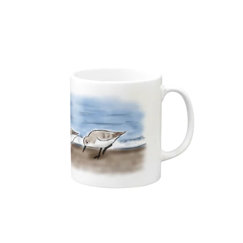 波打ち際のミユビシギ マグカップ