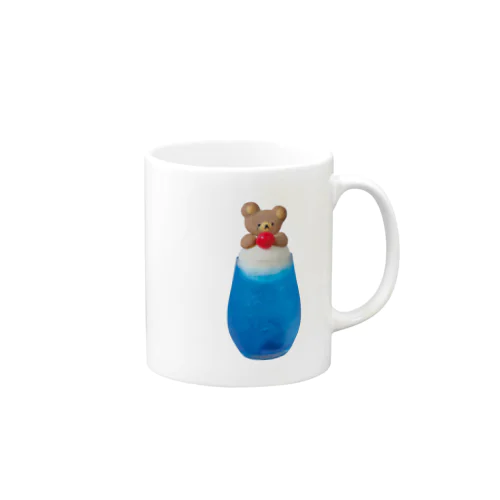 クマのクリームソーダ青色 Mug