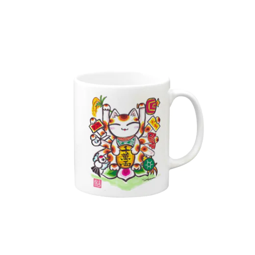 縁起招き猫 Mug