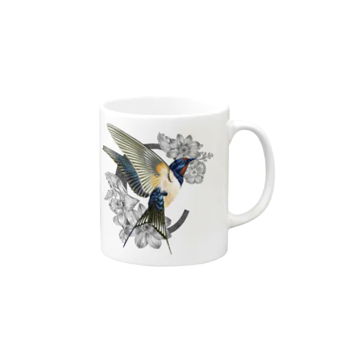 小鳥と花　ツバメ　Cタイプ マグカップ