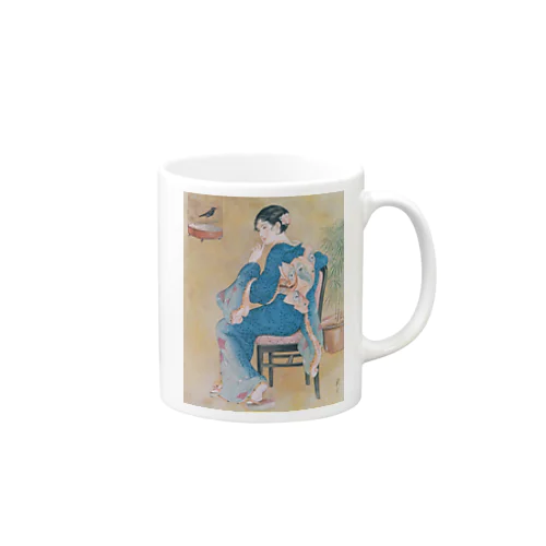 高畠華宵《口まね》 Mug