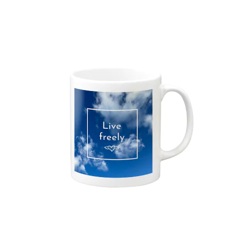 Live  freely 天使の羽根 Mug