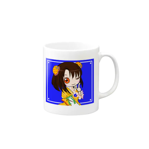 向日葵色の乙女🌻*blue Mug