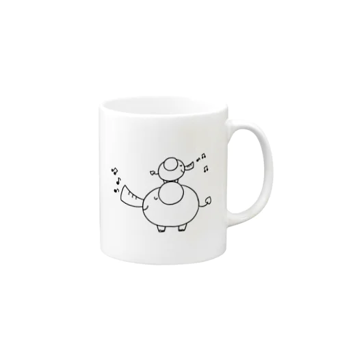 ごきげんなゾウのおやこ Mug