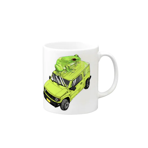 カエル色の車 Mug