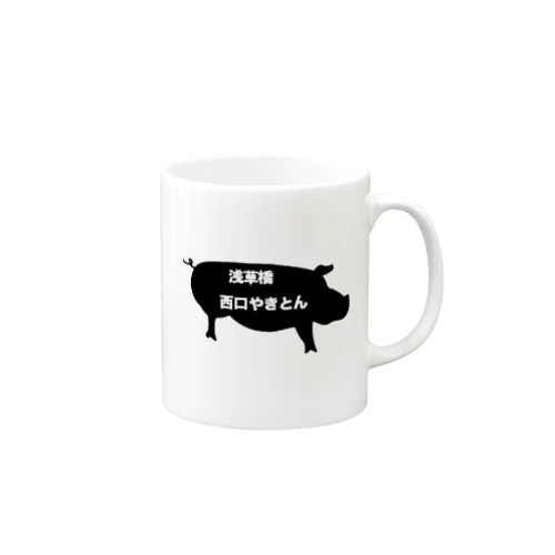 豚シルエット Mug