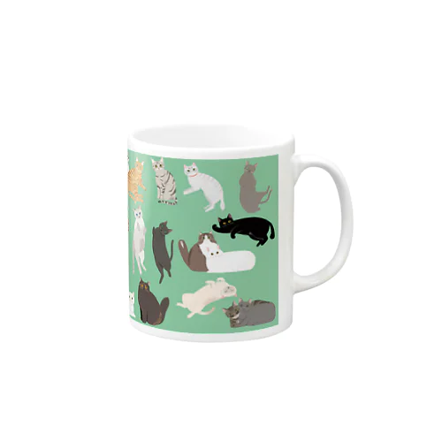 猫ちゃんマグカップver.2（グリーン） Mug