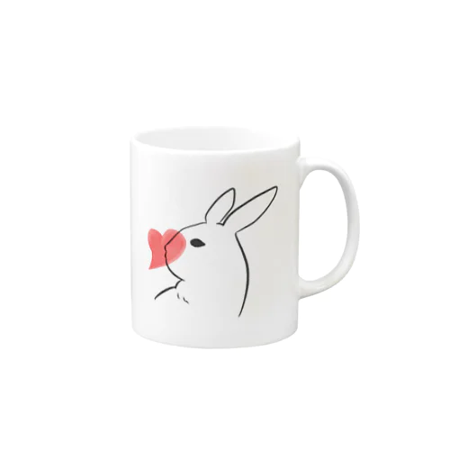 うさぎとハート Mug