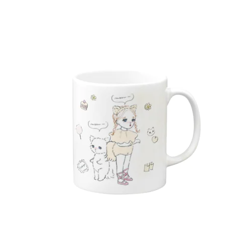 マグカップ　白ねこ Mug