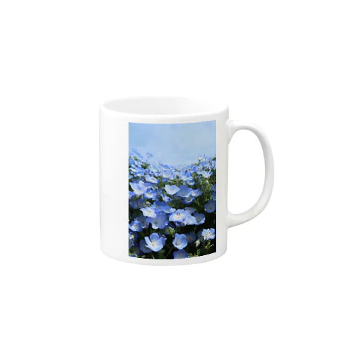 tiare flower Nemophila マグカップ