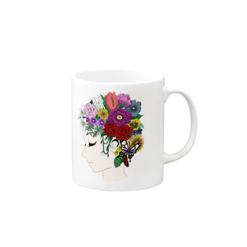 Flower Head Lady Mug