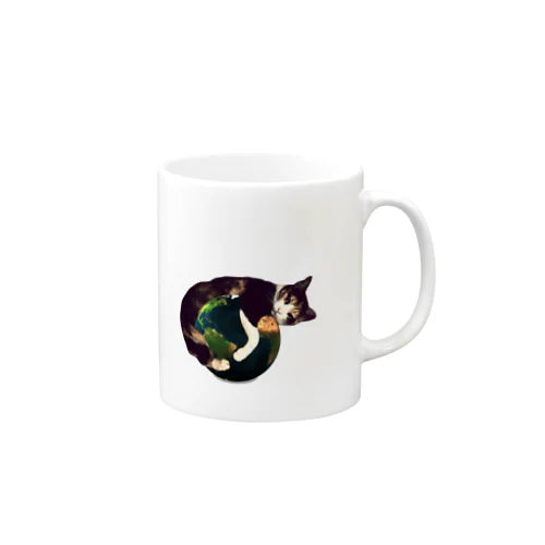 三毛猫の地球 Mug