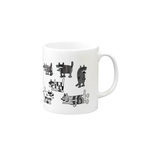 モノクロやべえ柄のキテレツねこグッズ Mug