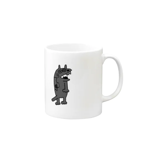 やべえ柄のキテレツねこ（魚柄） Mug