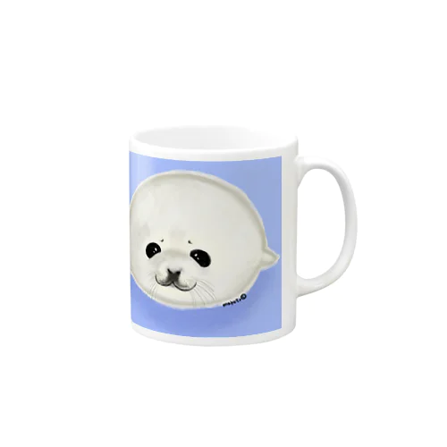 ベビーアザラシ背景あり Mug