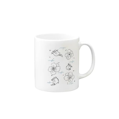 もふがかわいい　おはながら Mug