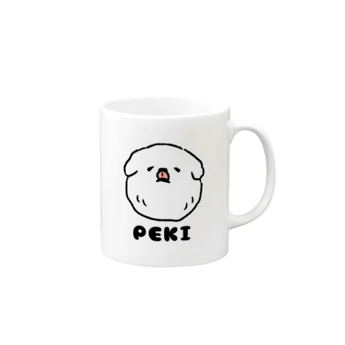 (文字あり)ペロリんペキニーズ Mug