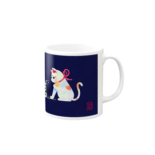 招き猫さんが福をつかまえるし Mug