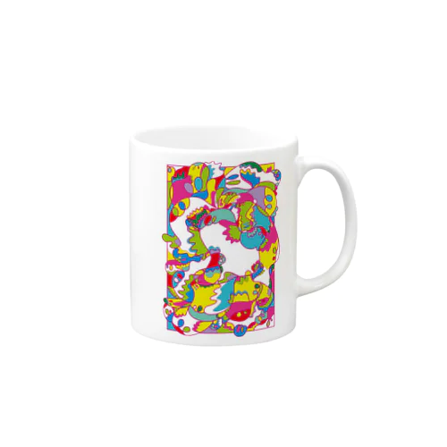 いろんなおばけたち（サイケデリックver） Mug