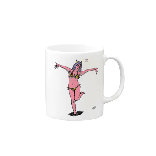 赤鬼娘虎皮ビキニ👙 Mug