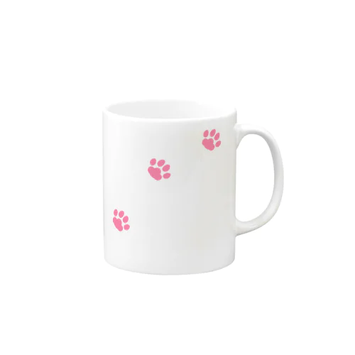 猫のあしあと(ピンク・ナナメ) Mug