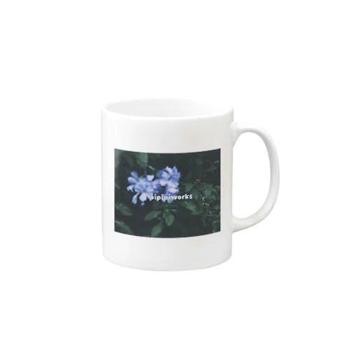 青いお花のコップ Mug