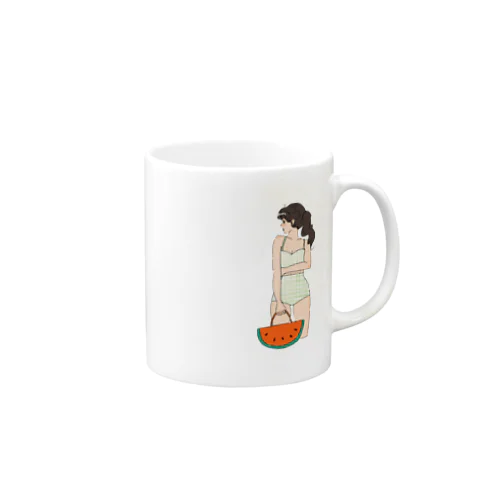 ポニーテールの女の子（夏） Mug