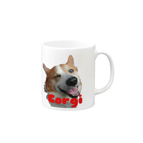 ウィンク コーギーマグカップ赤 Mug