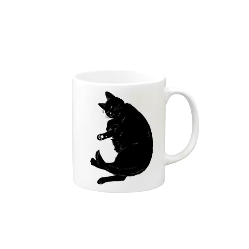 ごろ寝こ-黒 Mug