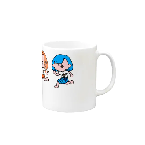 橙と青の女の子 Mug