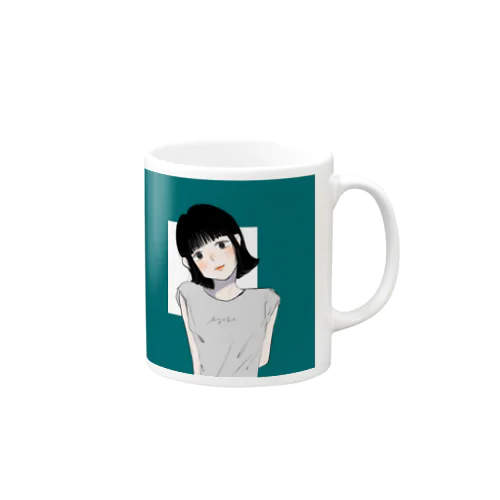 黒髪ボブの女の子 Mug