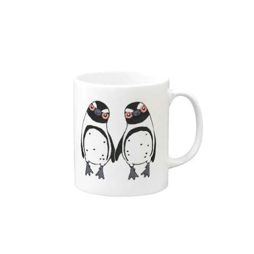 手繋ぎケープペンギンのカップル🐧❤️🐧 Mug