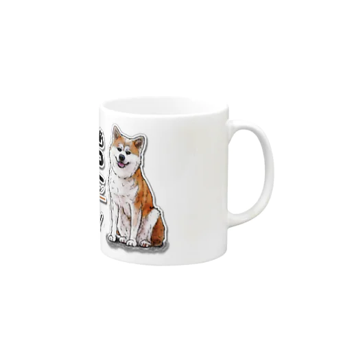 秋田犬  イラストプリント Mug