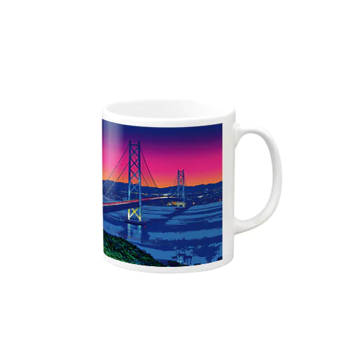 夕暮れの明石海峡大橋 マグカップ