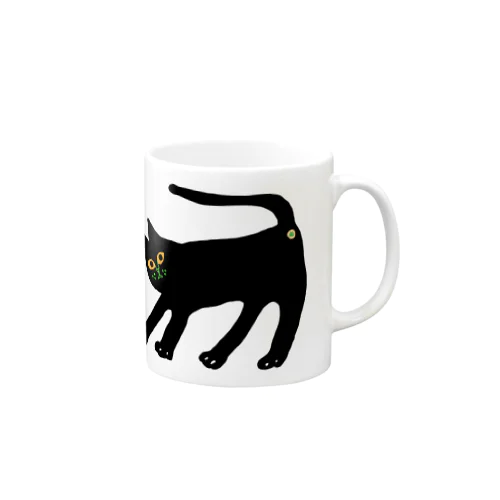 黒猫のおしり Mug