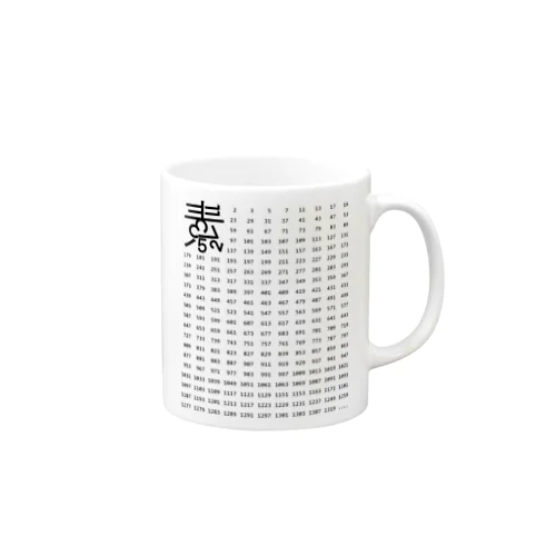 素数とロゴ Mug