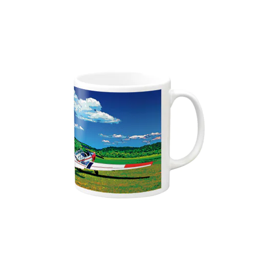 草原の飛行機 マグカップ