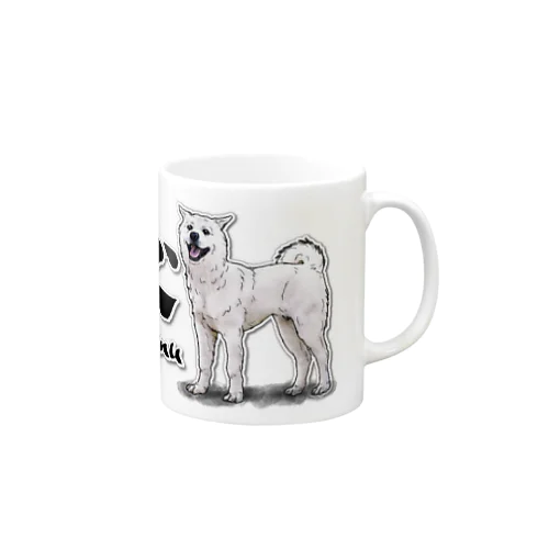 紀州犬 イラストプリント Mug