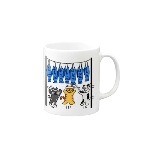 ねこ猫運動会（魚食い競走） Mug