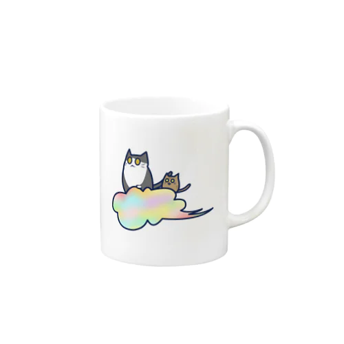 五色の雲と二匹の猫 Mug